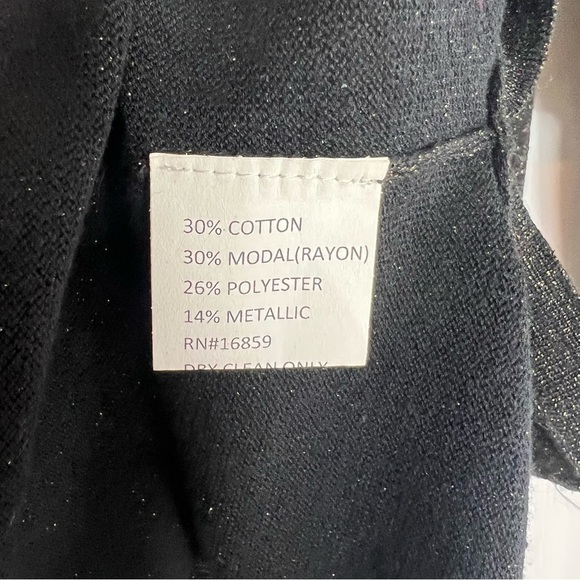 🌺J. McLaughlin 3/4 Sleeve Metallic Tunic in Black / Gold Size Medium🌺 - Picture 6 of 6